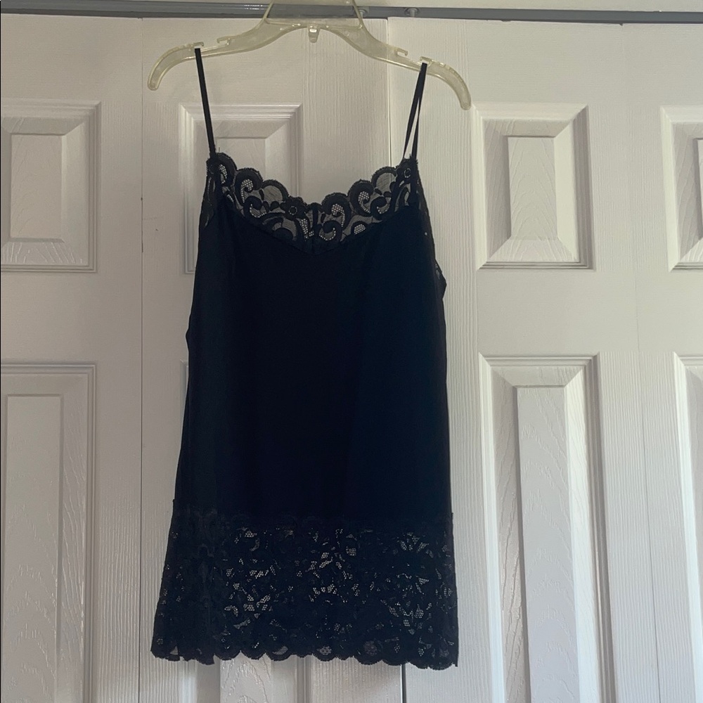 White House Black Market Black Lace Cami